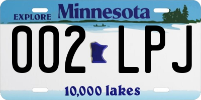 MN license plate 002LPJ