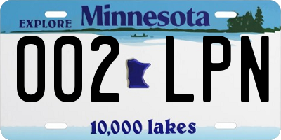 MN license plate 002LPN
