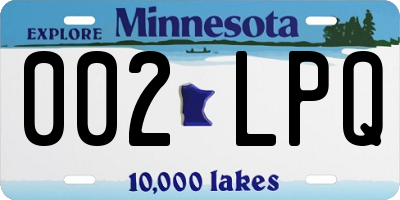 MN license plate 002LPQ