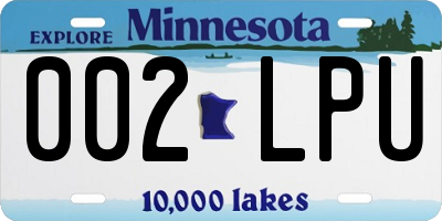 MN license plate 002LPU