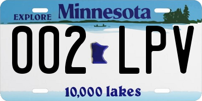 MN license plate 002LPV
