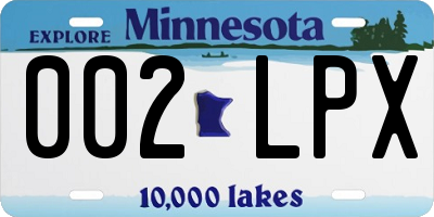 MN license plate 002LPX