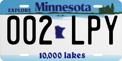 MN license plate 002LPY
