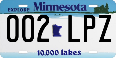 MN license plate 002LPZ