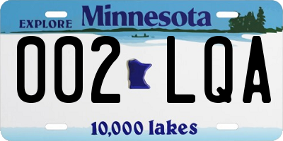 MN license plate 002LQA