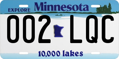 MN license plate 002LQC