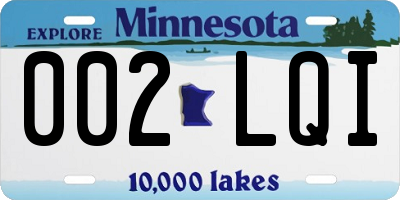 MN license plate 002LQI