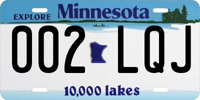 MN license plate 002LQJ