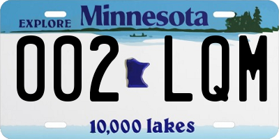 MN license plate 002LQM
