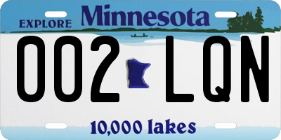 MN license plate 002LQN