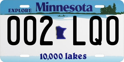MN license plate 002LQO