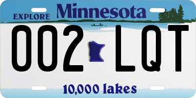 MN license plate 002LQT