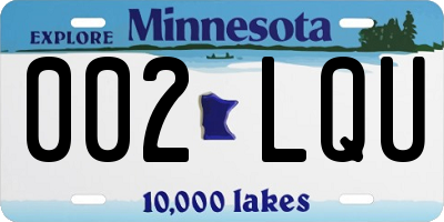 MN license plate 002LQU
