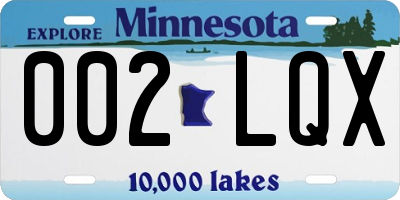 MN license plate 002LQX