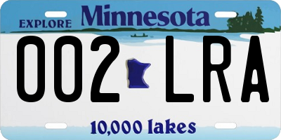 MN license plate 002LRA