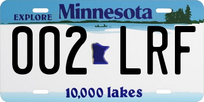 MN license plate 002LRF