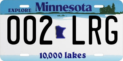 MN license plate 002LRG