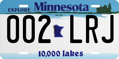 MN license plate 002LRJ