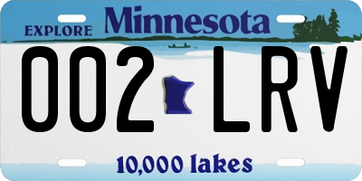 MN license plate 002LRV