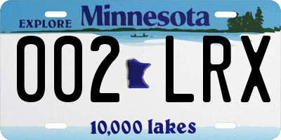 MN license plate 002LRX