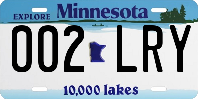 MN license plate 002LRY