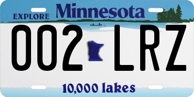 MN license plate 002LRZ
