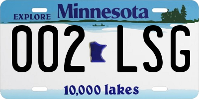 MN license plate 002LSG