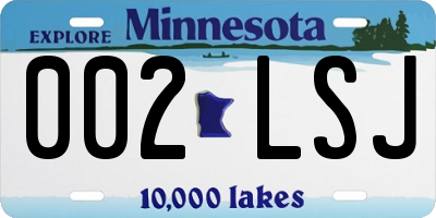 MN license plate 002LSJ
