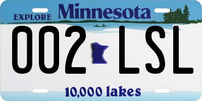 MN license plate 002LSL