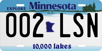 MN license plate 002LSN