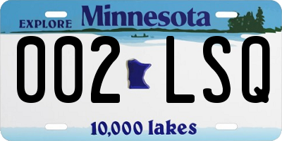 MN license plate 002LSQ