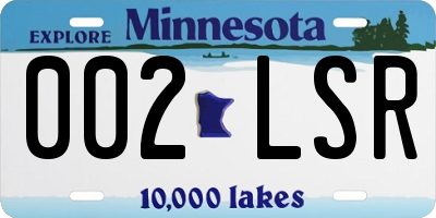 MN license plate 002LSR