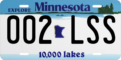 MN license plate 002LSS
