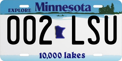 MN license plate 002LSU