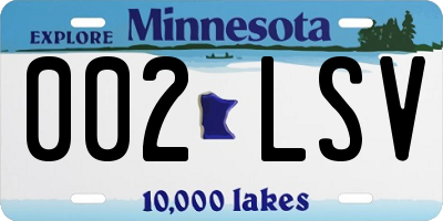 MN license plate 002LSV
