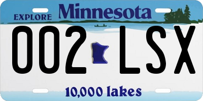 MN license plate 002LSX