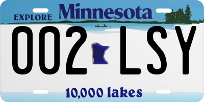 MN license plate 002LSY