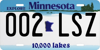 MN license plate 002LSZ
