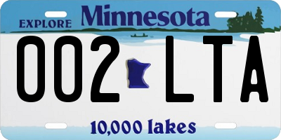 MN license plate 002LTA