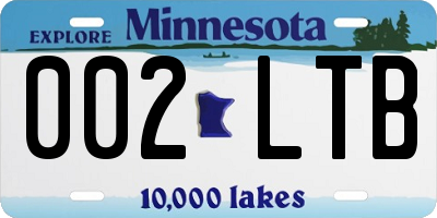 MN license plate 002LTB