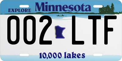 MN license plate 002LTF