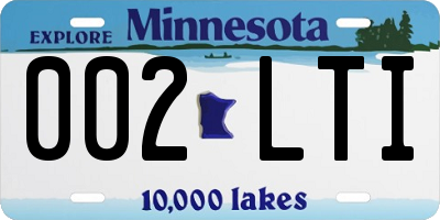MN license plate 002LTI