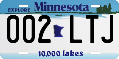 MN license plate 002LTJ