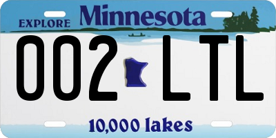 MN license plate 002LTL