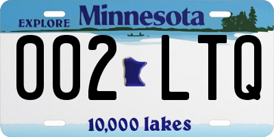 MN license plate 002LTQ