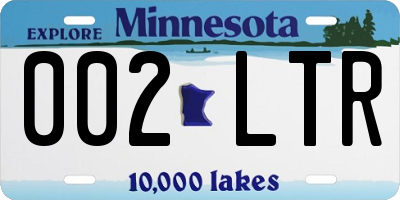 MN license plate 002LTR