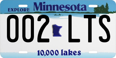 MN license plate 002LTS