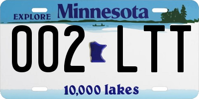 MN license plate 002LTT