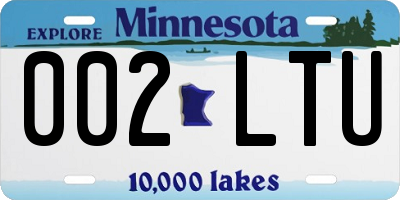 MN license plate 002LTU