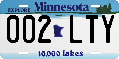 MN license plate 002LTY